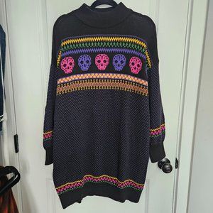NWOT Modcloth Candy Skull Sweater Dress